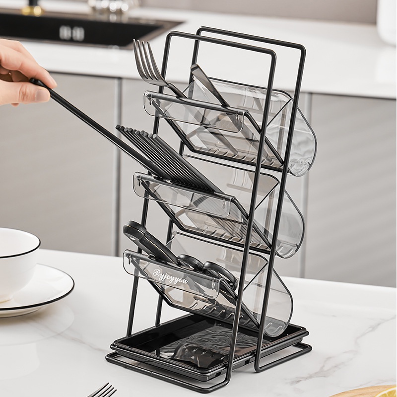 Bộ đồ ăn thoát nước Rack  Nhà bếp Receiver Rack  Giá đỡ đa chức năng  Kệ đựng đũa  Nhiều lớp đũa chủ  Giá đỡ  muỗng và đũa giỏ Ống Đựng Đũa Muỗng Ráo Nước Nhiều Tầng Đa Năng Cho Nhà Bếp Giá Đỡ