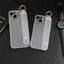 Ốp lưng dây đeo cổ tay trong suốt chống sốc cho iPhone 16e 15 14 13 12 Pro XsMax XR 11 12 Mini 6 7 8 Plus TPU màu đen Giá đỡ điện thoại