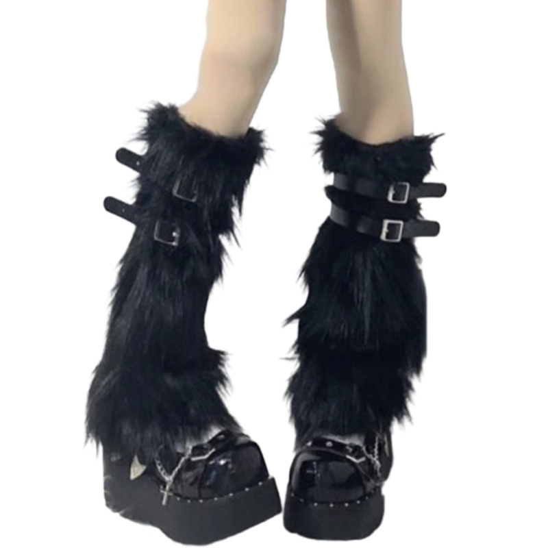 Dasbsug Lông Thú Giả Lông Thú Giữ Ấm Chân Lông Giày Cao Gót Boot Còng Bao Carnivals Boot Cover