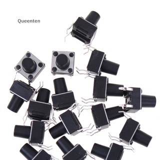 Queenten 50 chiếc Nút ấn xúc giác 6 * 6 * 8mm Tact Micro 4-Pin QT