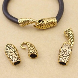 SMILE 10 Bộ Kẹp Đầu Rắn, Móc Rắn Hợp Kim Bạc Cổ Vàng, Chất Lượng Cao Cho 7 Mm Dây Da Đầu Mũ Kết Nối Trang Sức Làm