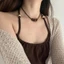 Unstop * Hip Hop Xương Đòn Dây Chuyền Trang Sức Hạt Choker Vòng Cổ Thời Trang Hạt Ngọt Ngào PU Dây Quà Tặng Ngày Lễ Tình Nhân Nữ