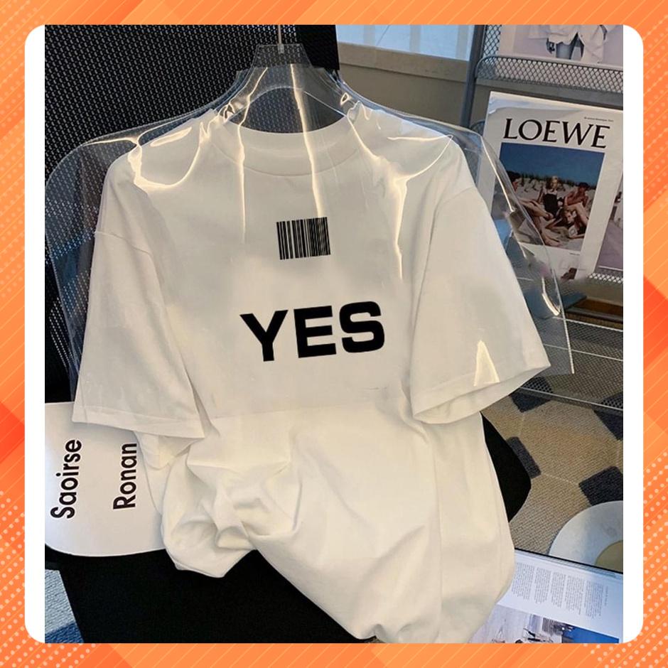 Áo thun Stee Cổ tròn YES NO ICVCVNI  Unisex Menwear Cotton