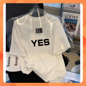 Áo thun Stee Cổ tròn YES NO ICVCVNI Unisex Menwear Cotton