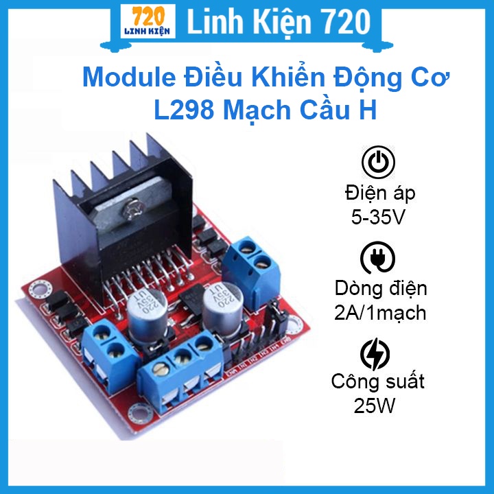 Module L298 mạch cầu H điều khiển động cơ DC | Shopee Việt Nam