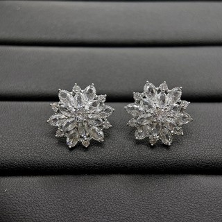 A4 Bông tai hoa đính đá sang chảnh 2cm