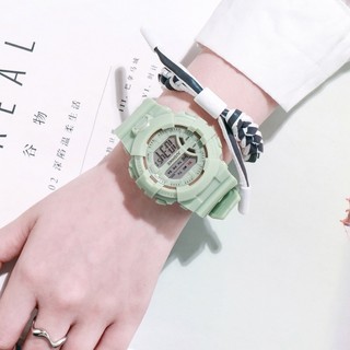 Đồng hồ thể thao Hàn Quốc thời trang đơn giản đồng hồ cặp đôi phát sáng màu kẹo chống thấm nước đồng hồ điện tử đa chức năng