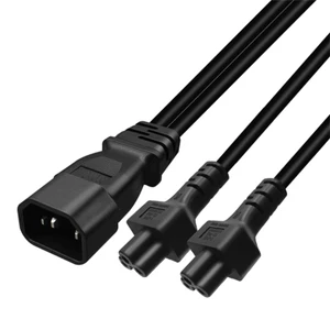 WU 32cm IEC320 C14 đến IEC320 C5 + C5 Dây nguồn 1 trong 2 Out Y-splitter Adapter Line
