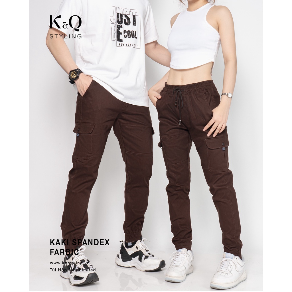 Ảnh Quần túi hộp kaki co giãn K&QSTYLING màu nâu giới hạn PVN1121 cao cấp 3
