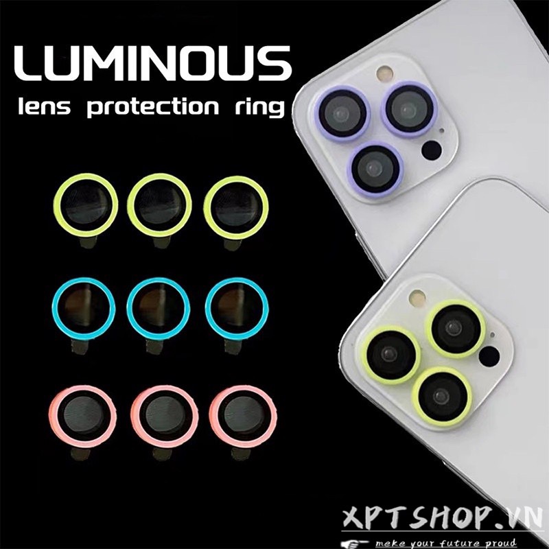Màu Sắc Dạ Quang Gốm Màu Kính Bảo Vệ Ống Kính Cho iPhone 17 Pro Max 17 Air 16 Plus 15 14 13 12 11 13Mini 12Mini Vòng Máy Ảnh Kính Ống Kính Điện Thoại Phim Bảo Vệ