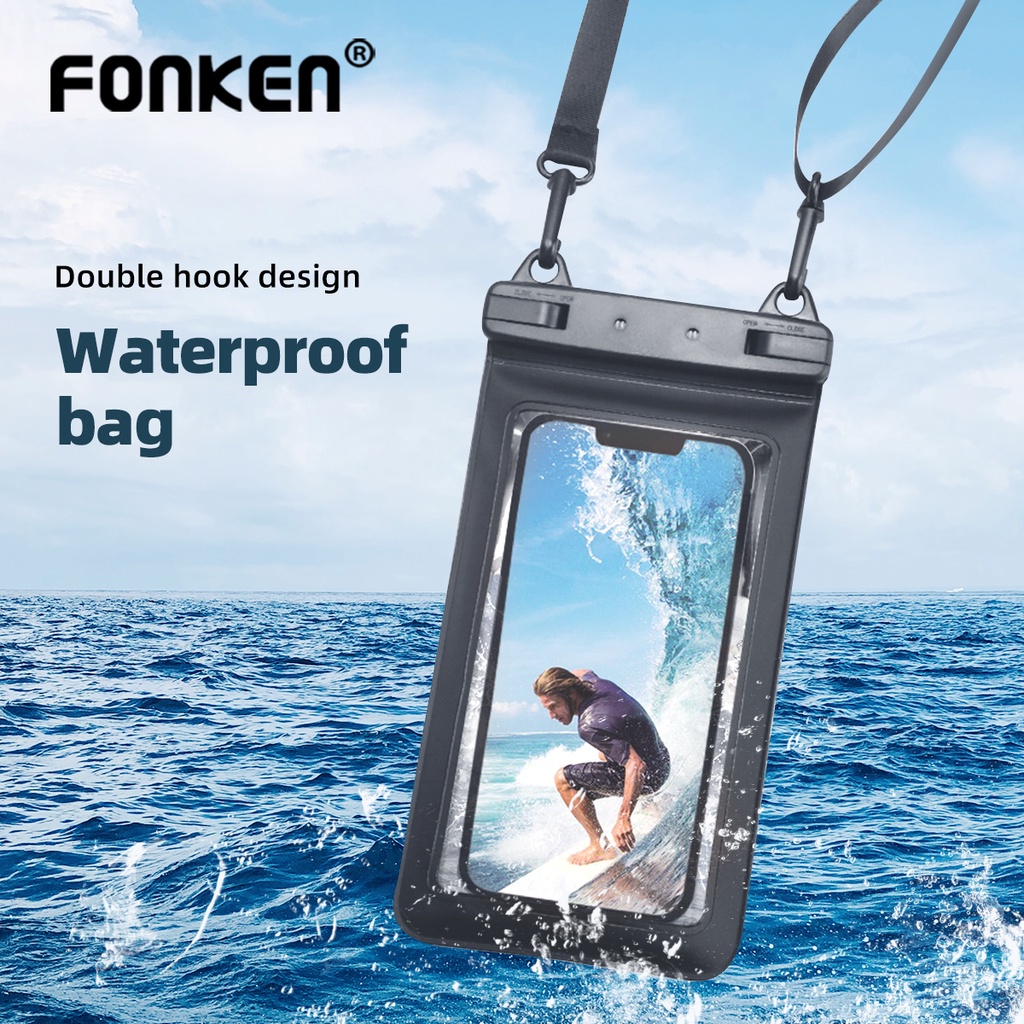 Ảnh Fonken Chống Nước Vỏ Điện Thoại Túi Đôi Móc Dây Điện Thoại Thông Minh Di Động Cho Điện Thoại Max 6.7 / 7.5 inch 1