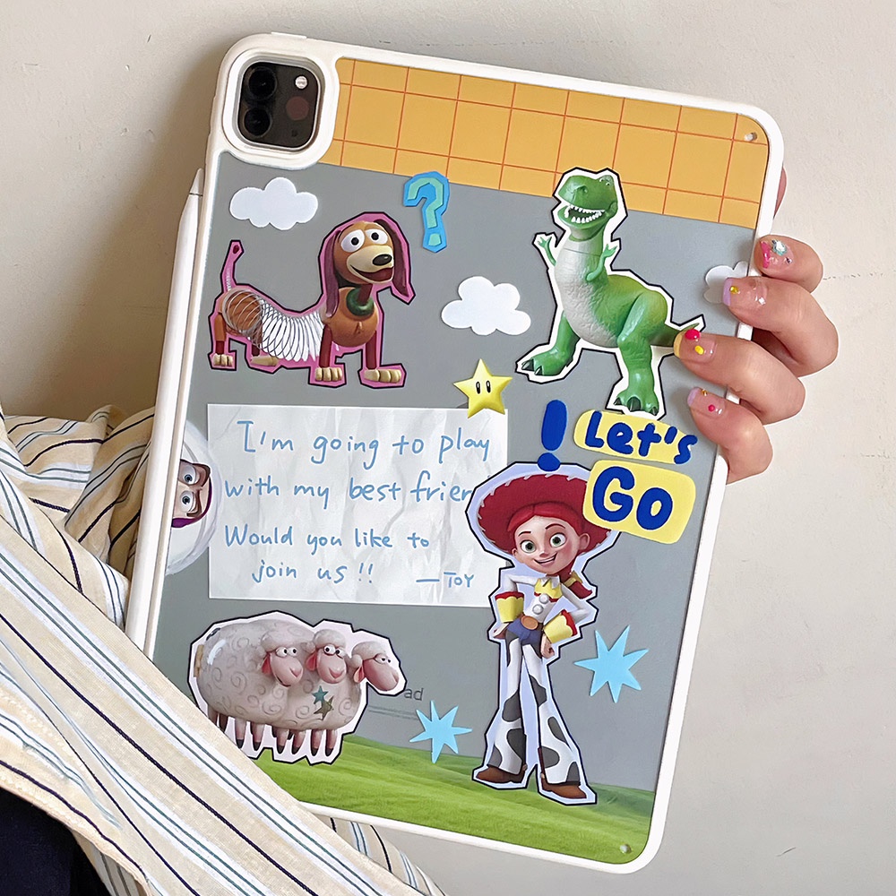 Ốp lưng cứng họa tiết người bạn thân nhất Tương thích với iPad 7 8 9 10th 11th A16 Air3 Air4 Air5 10.9 "Pro10.5 10.2" Pro11 Air11 M2 M3