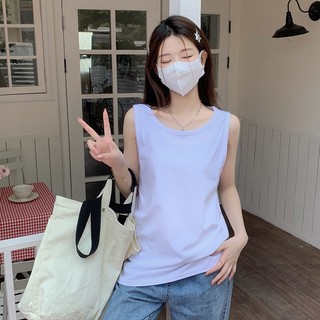 HIIXIIVI Áo Thun Sát Nách 100% Cotton Dáng Rộng In Họa Tiết Màu Sắc Độc Đáo Phong Cách Hàn Quốc Thời Trang Mù