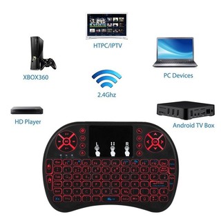 7 màu Backlit Mini Bàn phím Air Mouse 2.4ghz Bàn phím không dây cho Android Smart TV và Windows PC lzf0625