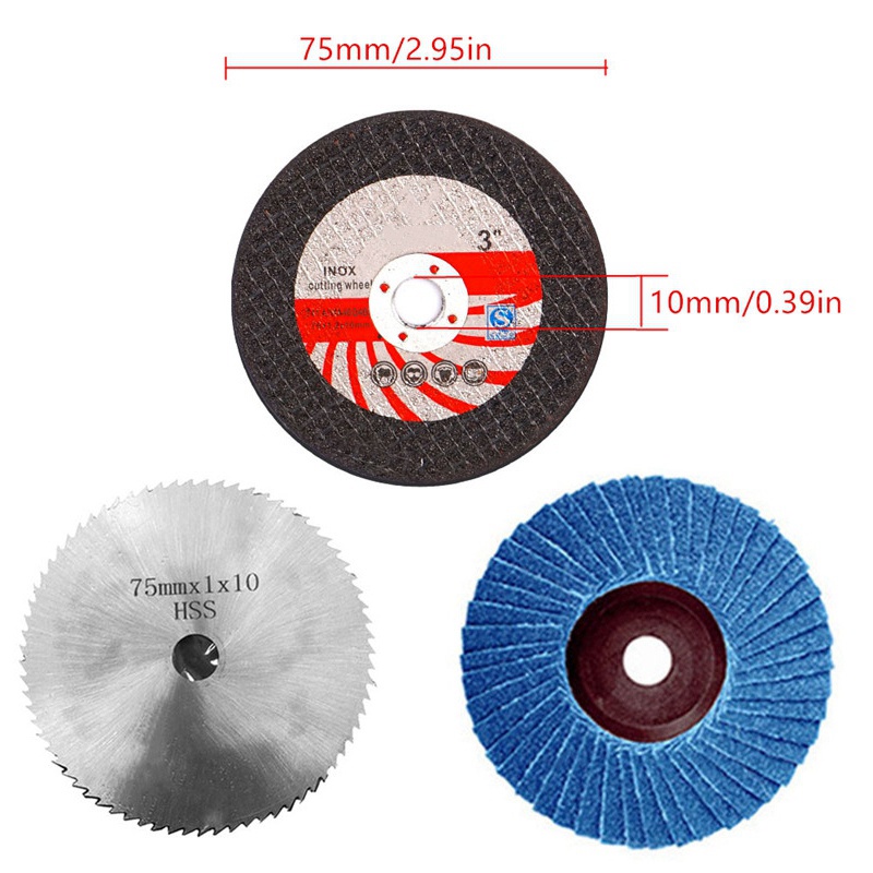 5 Đĩa cắt 75mm cho máy mài góc lỗ khoan 10mm Dụng cụ phay