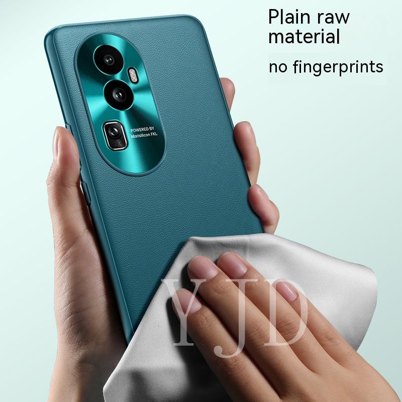 Ốp Điện Thoại Bằng Da Và Kim Loại Chống Sốc Cho OPPO Reno 10 Pro+