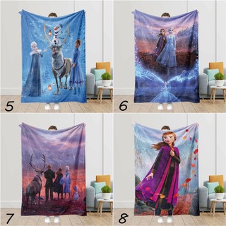Chăn nỉ Flannel in hình Frozen Elsa và Anna, mềm mại, thoáng khí, giữ ấm, phù hợp giường ngủ và điều hòa