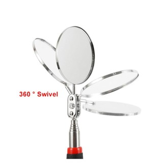 Gương kiểm tra kính thiên văn ROOMYCO, Mở rộng gương tròn bằng thép không gỉ 24-73cm, màu đen linh hoạt 360° Gương kiểm tra xe