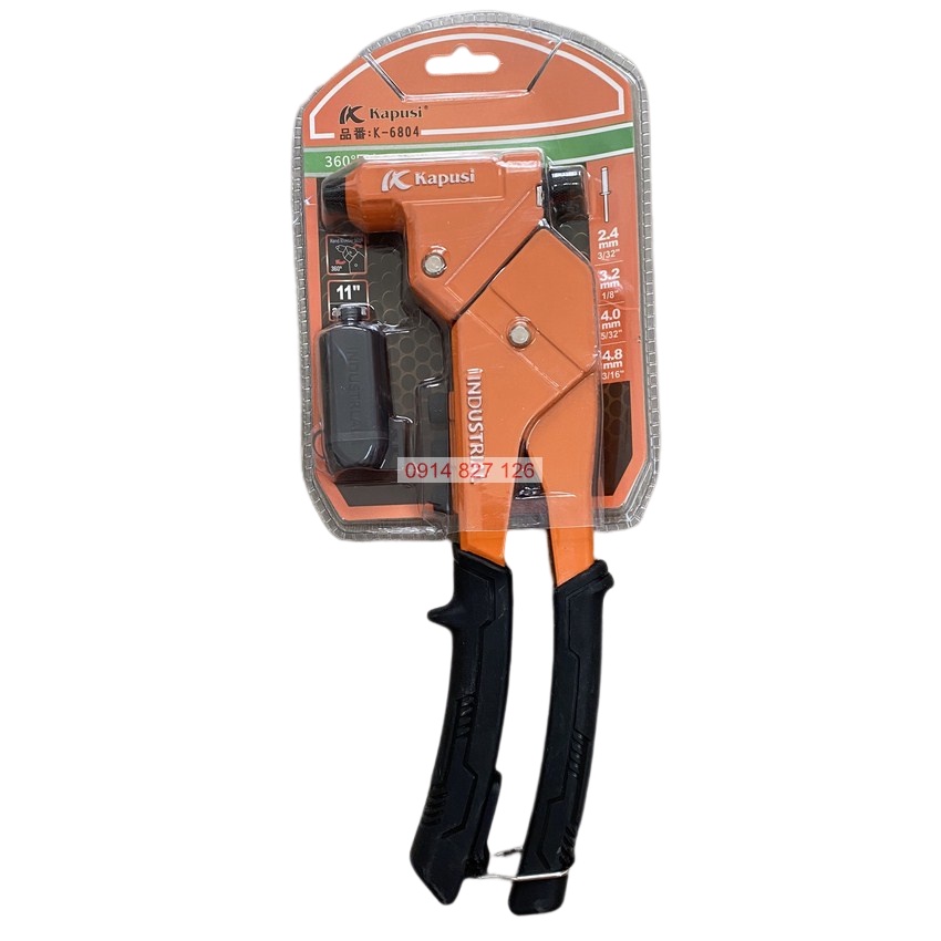 Kìm rút đinh tán rive KAPUSI Nhật Bản đầu xoay 360 độ, từ 2.4-4.8mm ...