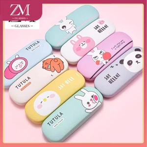 【COD】Hộp Đựng Mắt Kính Bằng Da Họa Tiết Hoạt Hình Thời Trang Ốp