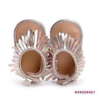 Mgg-Xăng đan Mùa Hè Cho Bé Gái Frist Walker Trẻ Em Đế Mềm Có Tua Rua Trang Trí