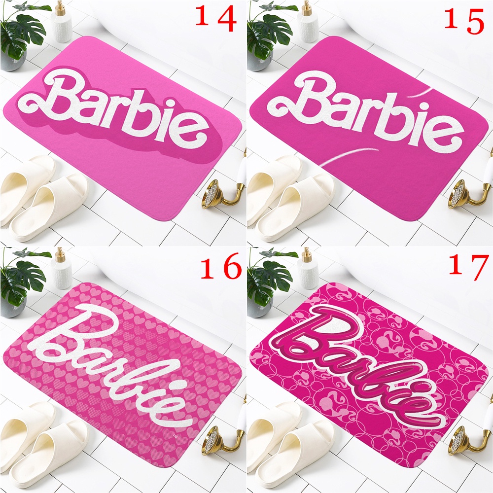 Pink barbie door mat slip-resistant rugs pad phòng tắm vòi hoa sen tắm non-slip mats thảm trang trí nội thất (60x40cm)