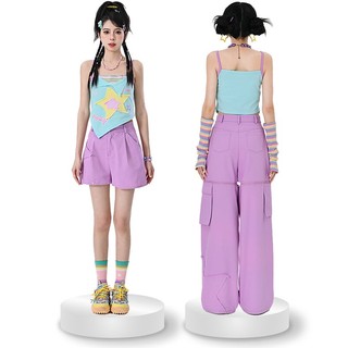 Màu Sắc Hợp Thời Trang Áo Vest Mới MùHè 2025 Bé Gái Mặc Dopamine Bên Ngoài Hai Sling MùHè NJDP