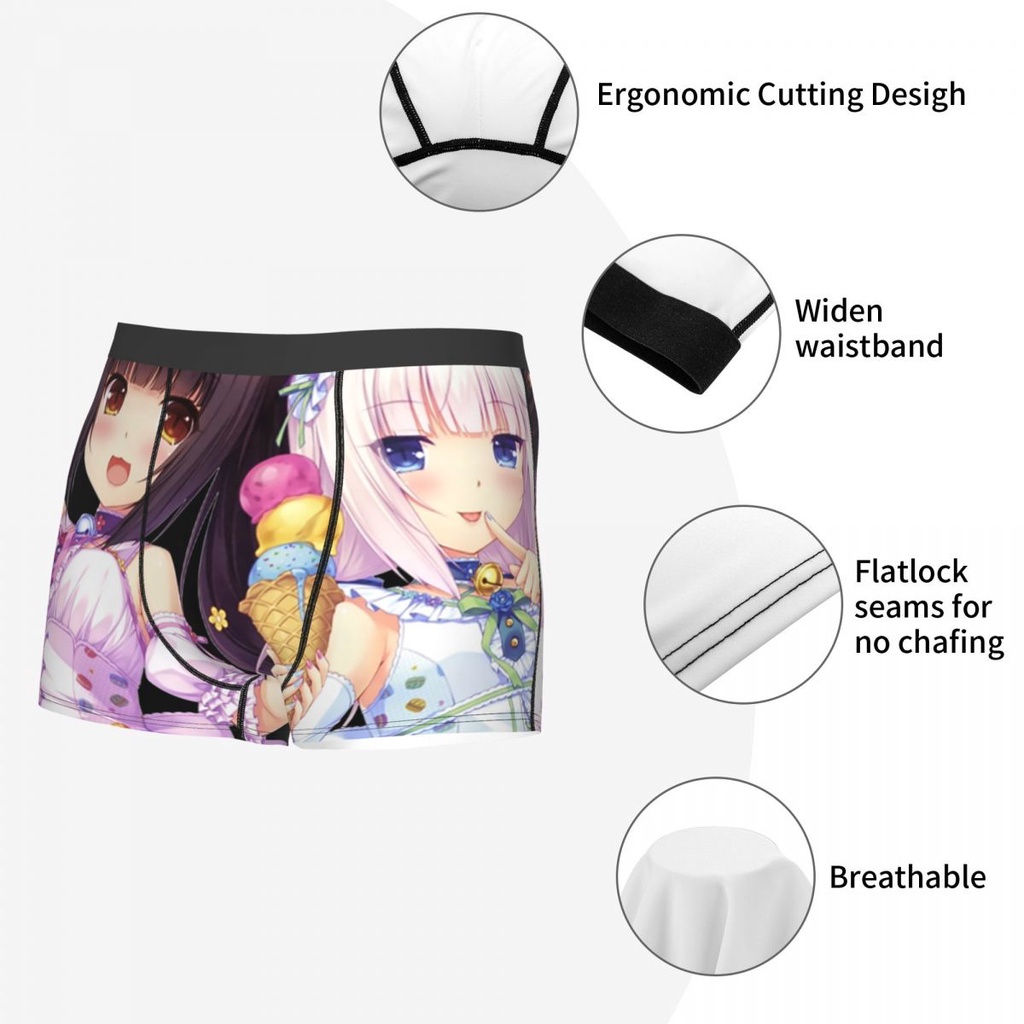 Chocola và vanilla nekopara đồ lót nam sexy in tùy chỉnh anime hoạt hình trò chơi boxer quần đùi quần lót