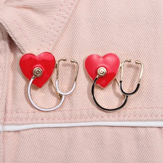 Thiết bị y tế sáng tạo ống nghe trâm cài áo ghim lưu niệm phụ kiện ba lô quà tặng cho bạn bè