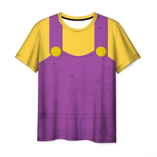Áo thun cosplay Super Mario Bros tay ngắn 3D, phù hợp cho cả trẻ em và người lớn