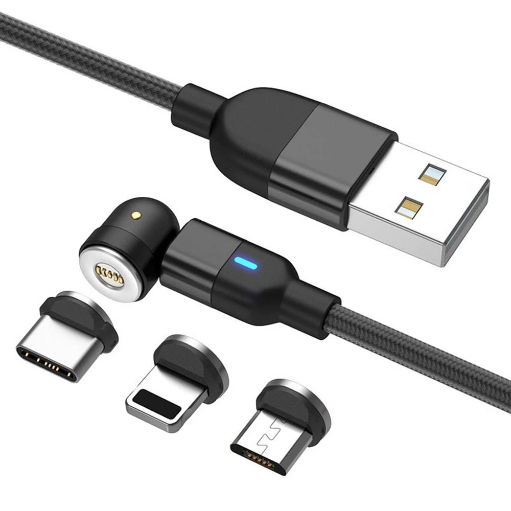 USB MAGNETIC CHARGING CABLE 540° ROTATABLE 3PIN MICRO TYPE C FAST CHARGING DATA TRANSFER (BLACK)<br>540° rotating magnetic head with 5PIN tips<br>Supports fast charging and data transfer with QC 3.0A<br>Compatible with most USB-A devices and mobile gadgets<br>Convenient multi-charging without switching cables<br><span style='font-size: 11pt;'><em>This post contains affiliate links. If you buy through them, I may earn a commission at no extra cost to you. Thank you!</em></span>