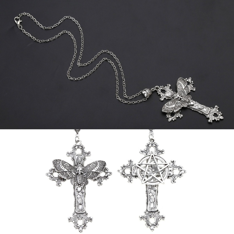 YOI Đầu Bướm Côn Trùng Đầu Lâu Xương Đòn Dây Chuyền Vòng Cổ Cô Gái Đảng Gothic Trang Sức Thời Trang