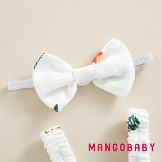 Mgg-baby Girl 2 Bộ Trang Phục Mùa Hè, Áo Liền Quần In Hình Anh Đào / Cà Rốt / Cây Không Tay Có Băng Đô