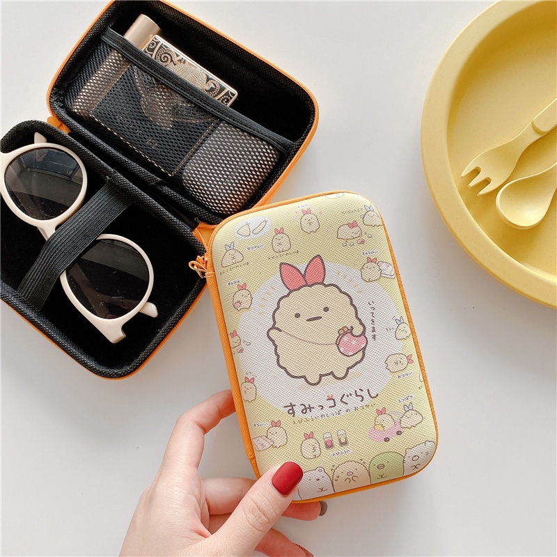 Túi Đựng Tai Nghe / Dây Cáp Sạc USB Hình Doraemon / Mickey Stellalou Dễ Thương Có Khóa Kéo