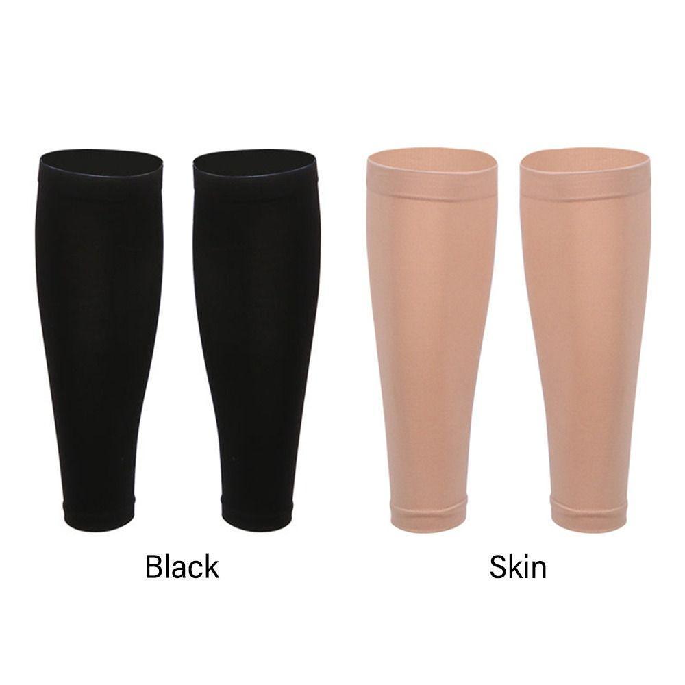YOLOGO - Hỗ trợ bắp chân thể thao bằng nylon ngăn ngừa giãn tĩnh mạch, tất nén không cổ chân màu đen, co giãn tốt cho bóng rổ