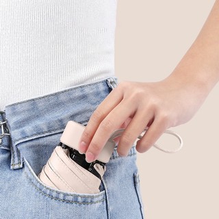 Dù Gấp Hai Công Dụng Bằng Nhựa Màu Đen Siêu Mỏng 14Cm Luyoo19