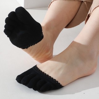 Mới Năm Ngón Chân Trước Miếng Lót Nữ Giày Cao Gót Chống Mòn Nửa Tất Ren Ren Vô Hình Tất Calluses Ngô Chăm Sóc Đau Chân