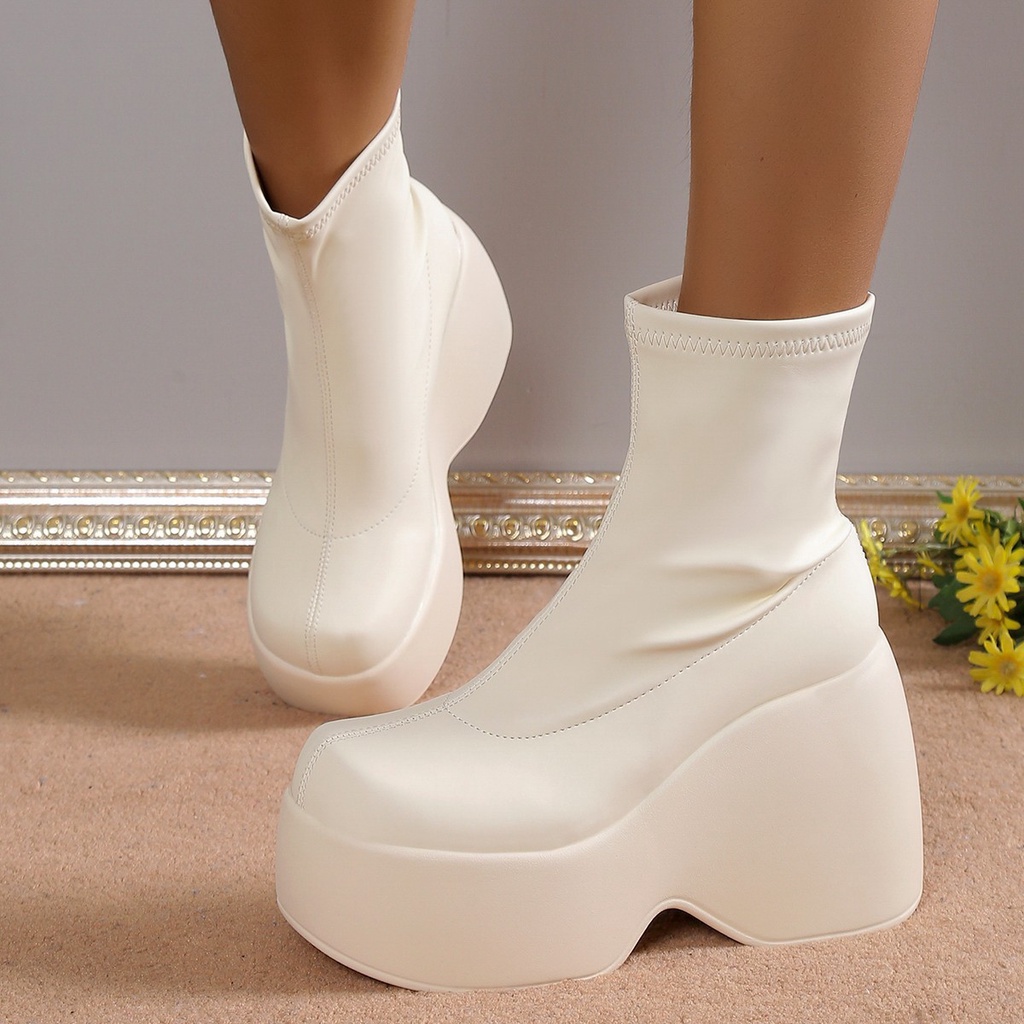 Giày Boot Mũi Vuông Phong Cách Âu Mỹ Thời Trang Cho Nữ