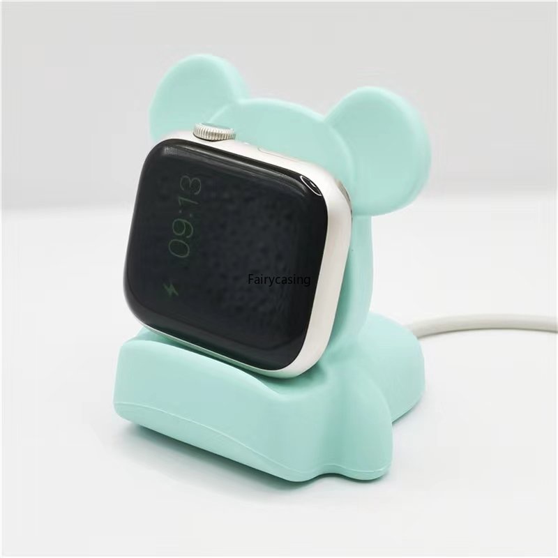 Đế Sạc Bằng Silicone Màu Trơn Cho Apple Watch Ultra 49mm 8 7 6 5 4 iWatch Series 3 2 1 SE