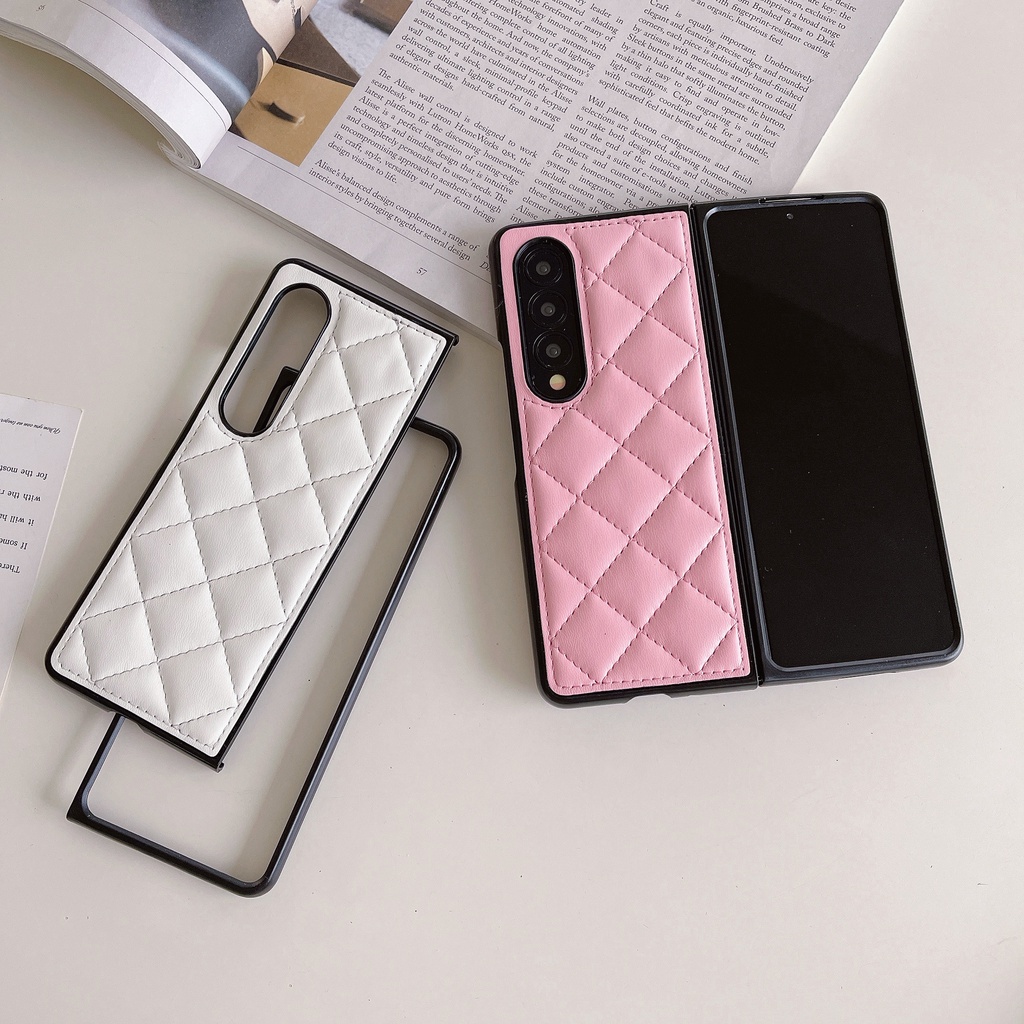 Thời trang Thiết kế độc đáo Vỏ điện thoại gấp da cừu cho Samsung Galaxy Z Fold 3 Z Fold 4 5G Vỏ cho Z Fold3 Thiết kế phong cách xu hướng Đơn giản Vỏ bảo vệ chống móc