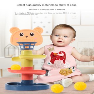 Tháp bóng lăn ROOMYCO 1 2 3 năm Đồ chơi giác quan Phát triển cho bé Đường xếp chồng Montessori