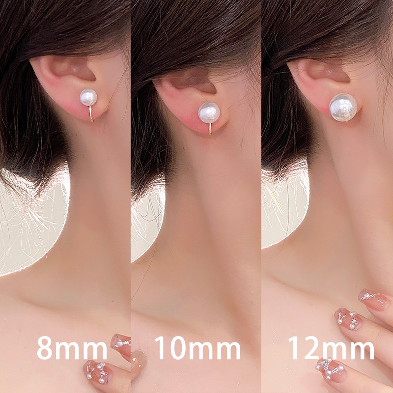 Mùa Hè Đơn Giản Ngọc Trai Kẹp Tai Ánh Sáng Sang Trọng Điểm Nổi Bật Lớn Vừa Và Nhỏ Ngọc Trai Kẹp Tai 2025 Phụ Kiện Thời Trang Mới