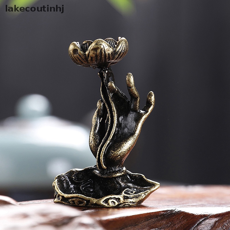 Thác Khói Trầm Hương Bằng Đồng Nguyên Chất Hình Bàn Tay Phật
