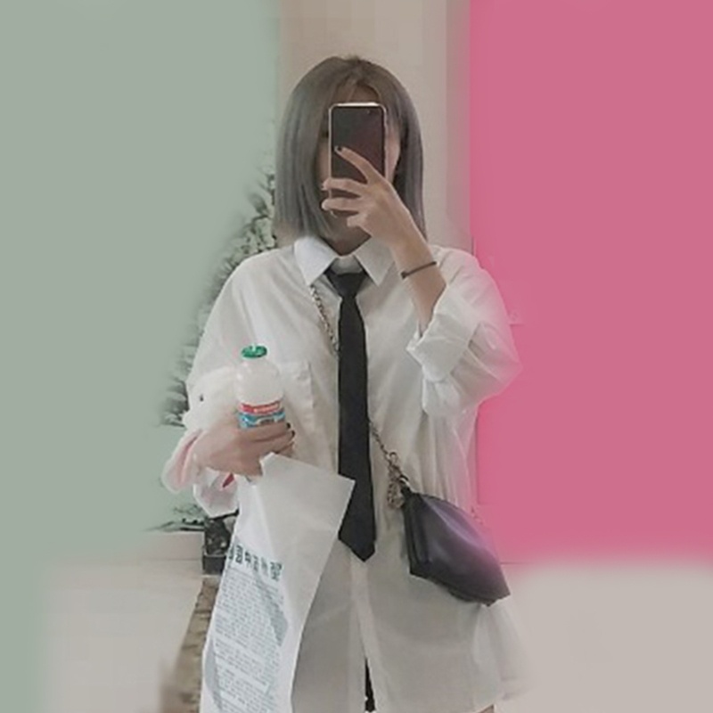 Vic Màu Trơn Đồng Bằng Dây Buộc Màu Đen Chính Thức Cà Vạt Satin Nữ Satin Skinny Khăn Cà Vạt Dài Skinny Tie JK Đồng Phục