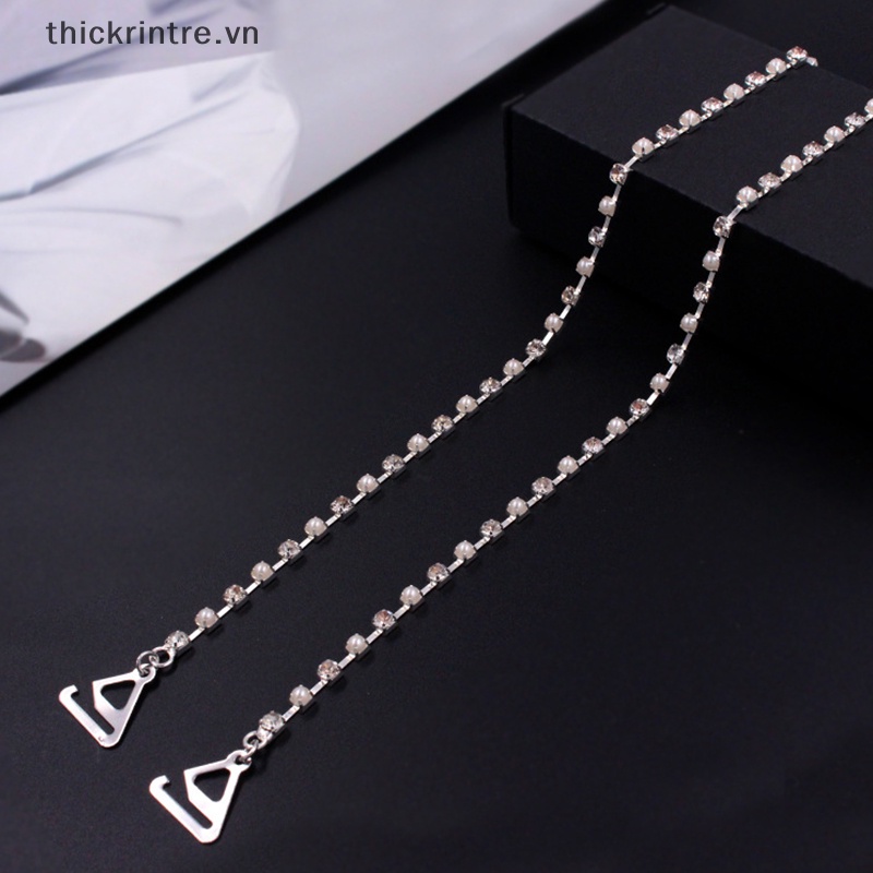 1 Cặp Dây Đeo Áo Ngực Vô Hình Đính Đá Chống Trượt Dễ Điều Chỉnh