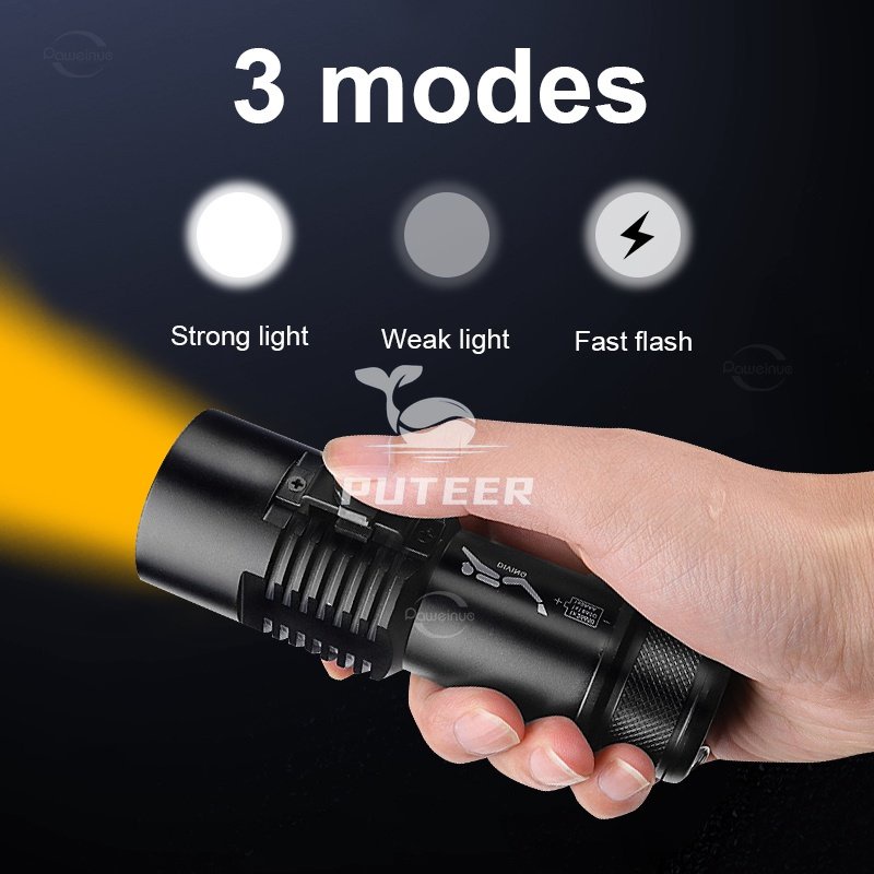 Mới XHP100 - Đèn Pin Lặn Chuyên Nghiệp với Ánh Sáng Vàng, Dày Đến 100m