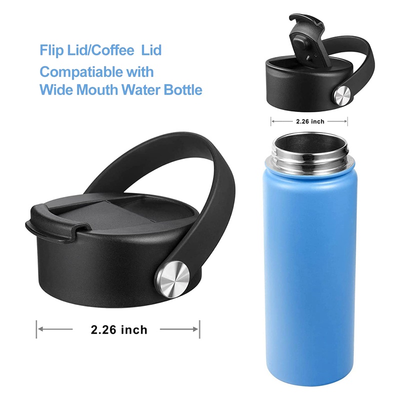 Nắp Chai Nước Cho 12 16 18 20 32 40 OZ Miệng Rộng, Nắp Lật Nắp Thay Thế Có Dây Đeo Tay Cầm