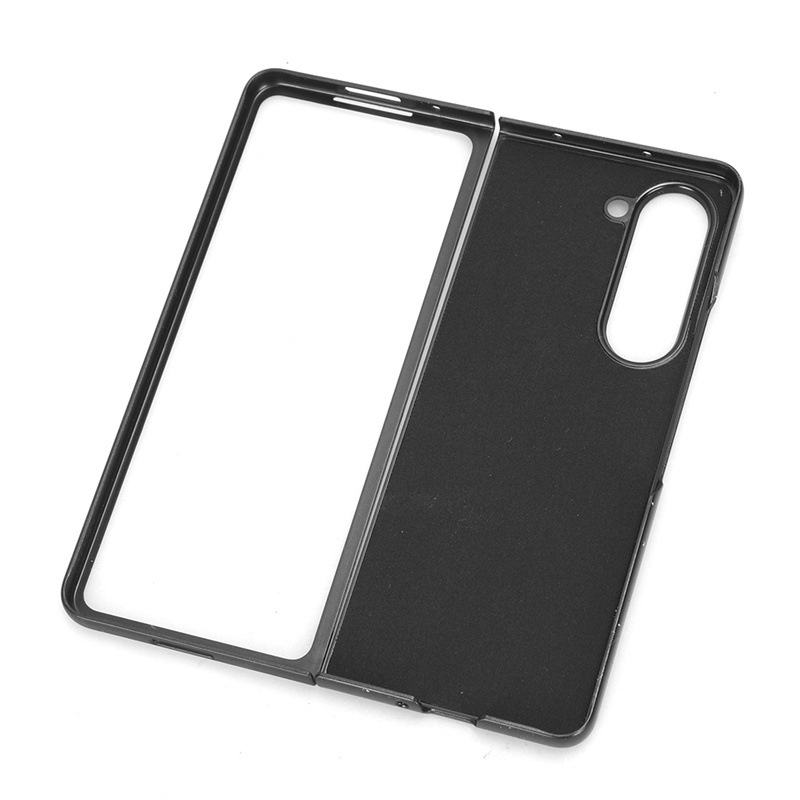 Ốp điện thoại da Clemence cho Samsung Galaxy Z Fold5/Fold4/Fold3/Fold6 5G kèm giá đỡ thẻ