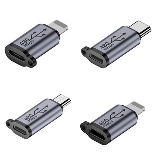 Charmantcc1 Nữ Sang Nam Sạc Adapter Mạnh Mẽ Hợp Kim Nhôm Kết Nối Chuyển Đổi 480Mbps Đồng Bộ Dữ Liệu Cho Lapto
