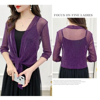 Áo Cardigan nữ, Áo sơ mi điều hòa không khí bằng vải tuyn Polyester, Khăn choàng lưới một kích thước chất lượng cao dành cho nữ